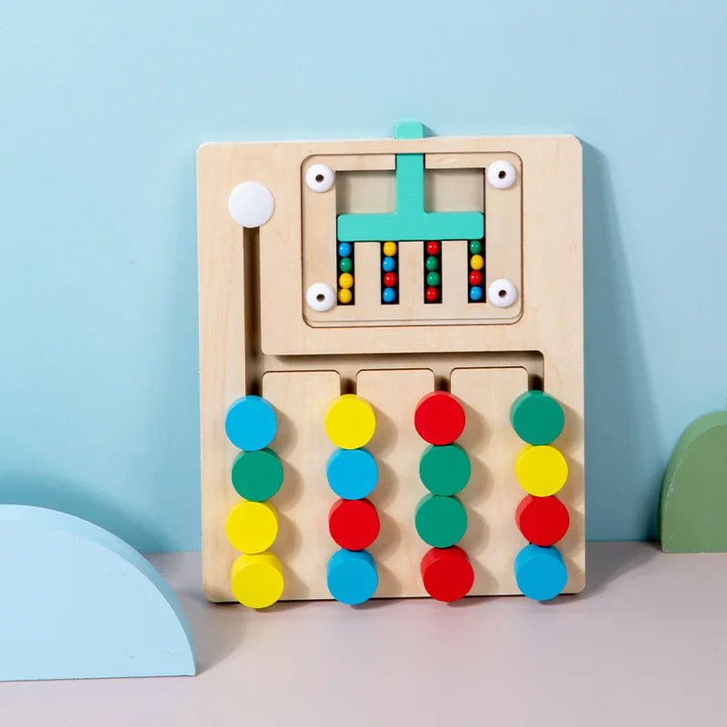 Montessori Wooden Color Matching Puzzles, Logic Game,Thinking Training Enlightenment Hand - eye Coordination Early Educational Toy - InnovaCuisine