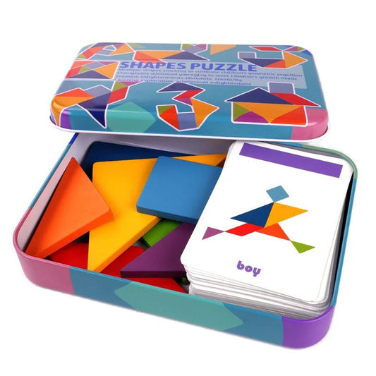 3D Wooden Pattern Animal Jigsaw Puzzle Colorful Tangram Toy Kids Montessori Early Education Sorting Games Toys Children Gift - InnovaCuisine