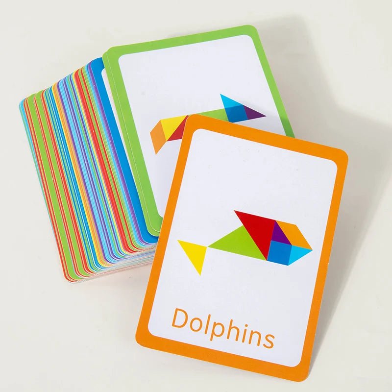 3D Wooden Tangram Jigsaw Puzzles Board Games Kids Montessori Educational Toys Children Kindergarten Geometric Shape Teaching Aid - InnovaCuisine
