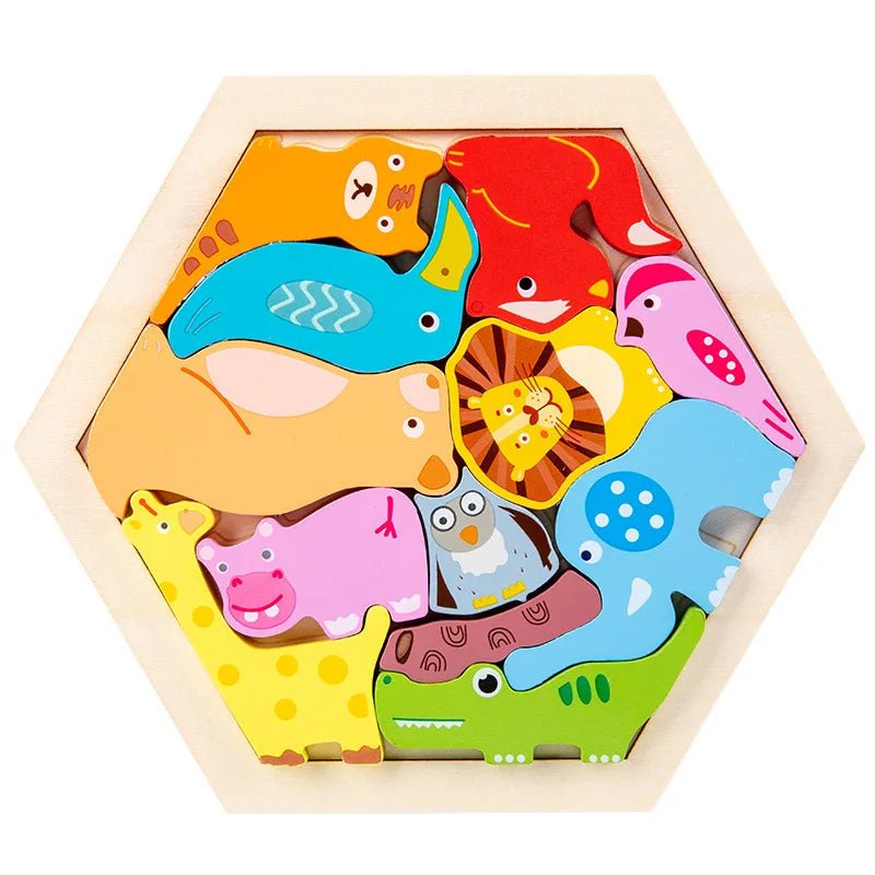 Baby toy Wooden jigsaw Puzzle Creative 3D Puzzle for Children's Intelligence Development Ealy Educational toy for Children - InnovaCuisine