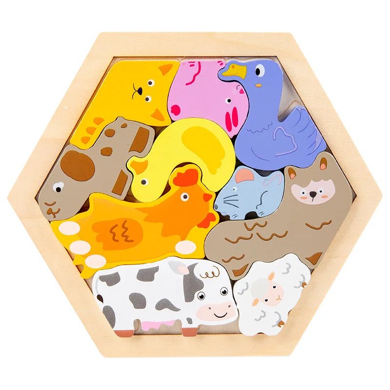 Baby toy Wooden jigsaw Puzzle Creative 3D Puzzle for Children's Intelligence Development Ealy Educational toy for Children - InnovaCuisine