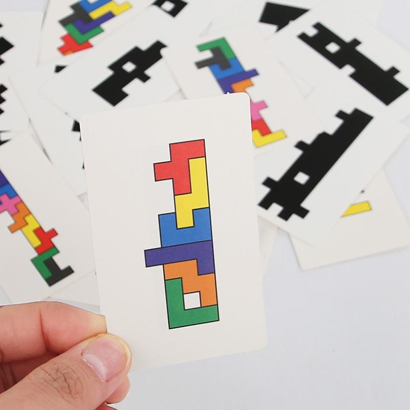 Cartes défis ombres noires puzzle Montessori géométrique progression - jeu éducatif sans écran enfant - Atelier Puzzle