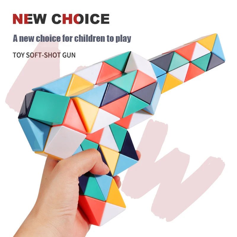 Colored Magic Cube Toys Magic Rule Snake Multi - color Puzzle Fidget Toys Decompression Transformable Cubes Educational Toys - InnovaCuisine