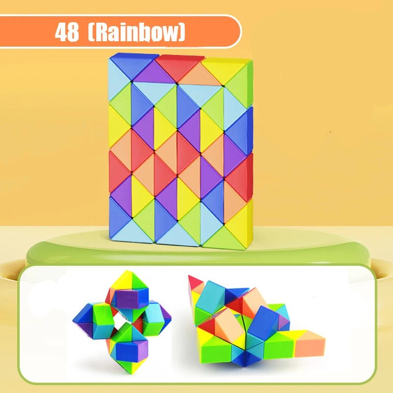 Colored Magic Cube Toys Magic Rule Snake Multi - color Puzzle Fidget Toys Decompression Transformable Cubes Educational Toys - InnovaCuisine