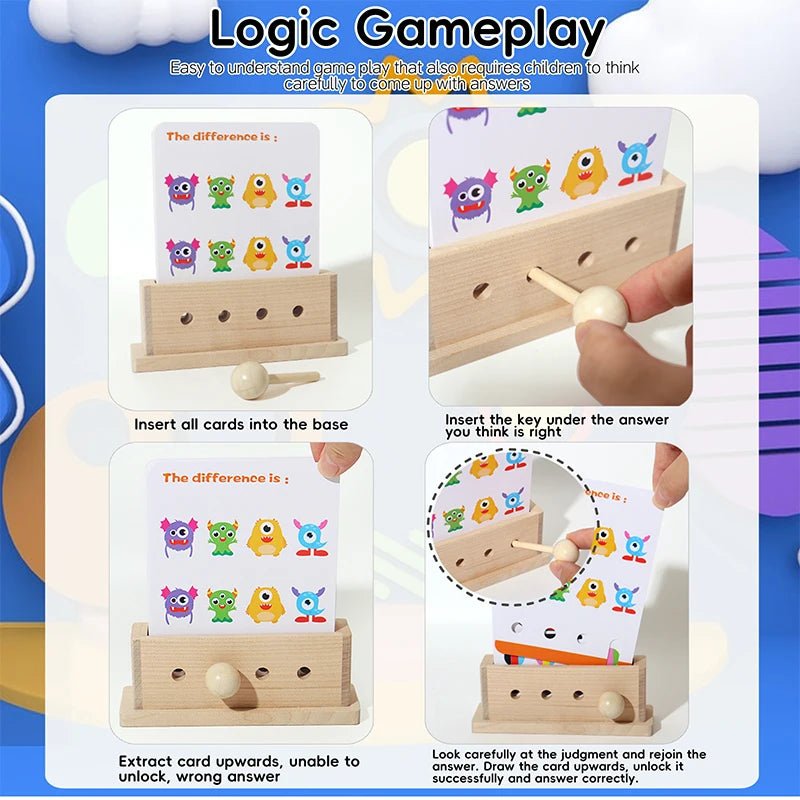 Logic Puzzle Game Educational Toy Set for Kids Logic Unlocking Game Alphabet Learning Activities Preschool Skills Development - InnovaCuisine