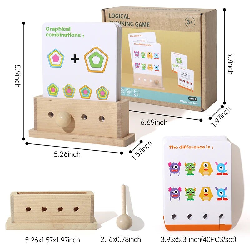 Logic Puzzle Game Educational Toy Set for Kids Logic Unlocking Game Alphabet Learning Activities Preschool Skills Development - InnovaCuisine