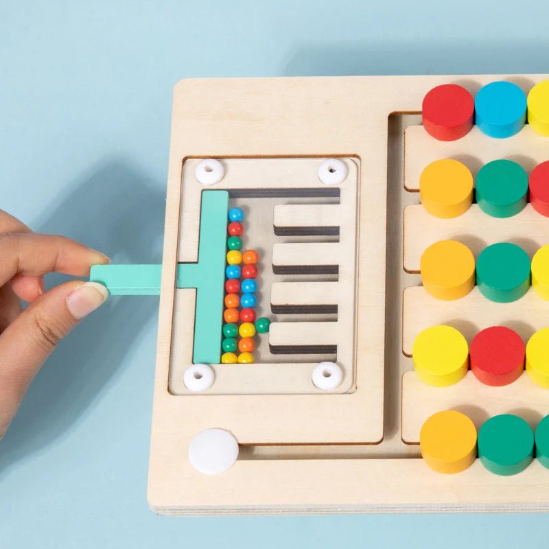 Montessori Wooden Color Matching Puzzles, Logic Game,Thinking Training Enlightenment Hand - eye Coordination Early Educational Toy - InnovaCuisine