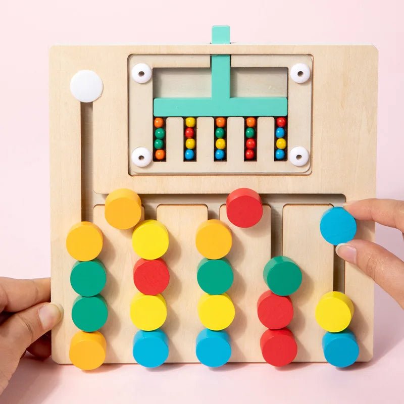 Montessori Wooden Color Matching Puzzles, Logic Game,Thinking Training Enlightenment Hand - eye Coordination Early Educational Toy - InnovaCuisine