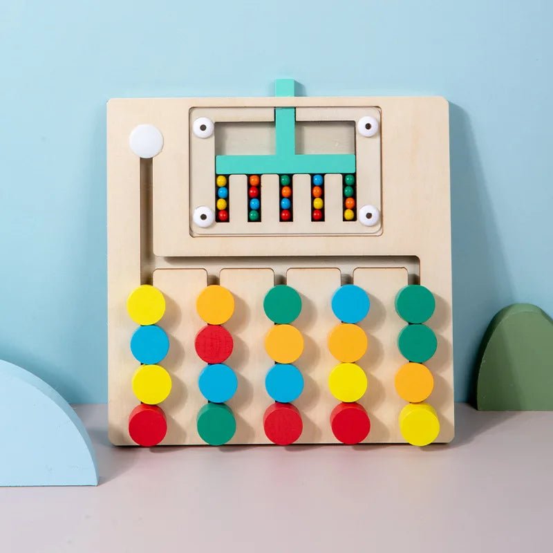 Montessori Wooden Color Matching Puzzles, Logic Game,Thinking Training Enlightenment Hand - eye Coordination Early Educational Toy - InnovaCuisine