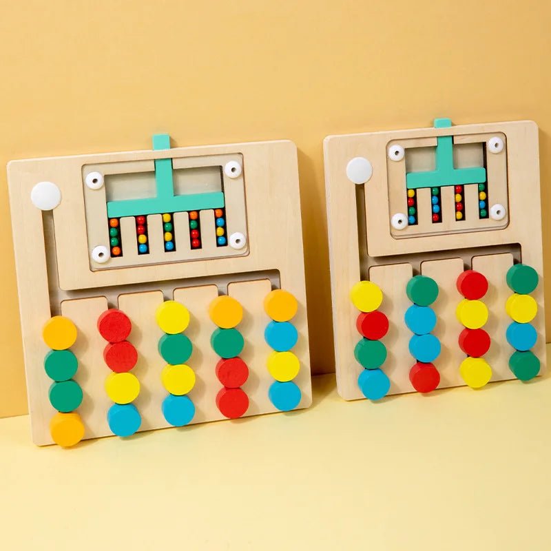 Montessori Wooden Color Matching Puzzles, Logic Game,Thinking Training Enlightenment Hand - eye Coordination Early Educational Toy - InnovaCuisine