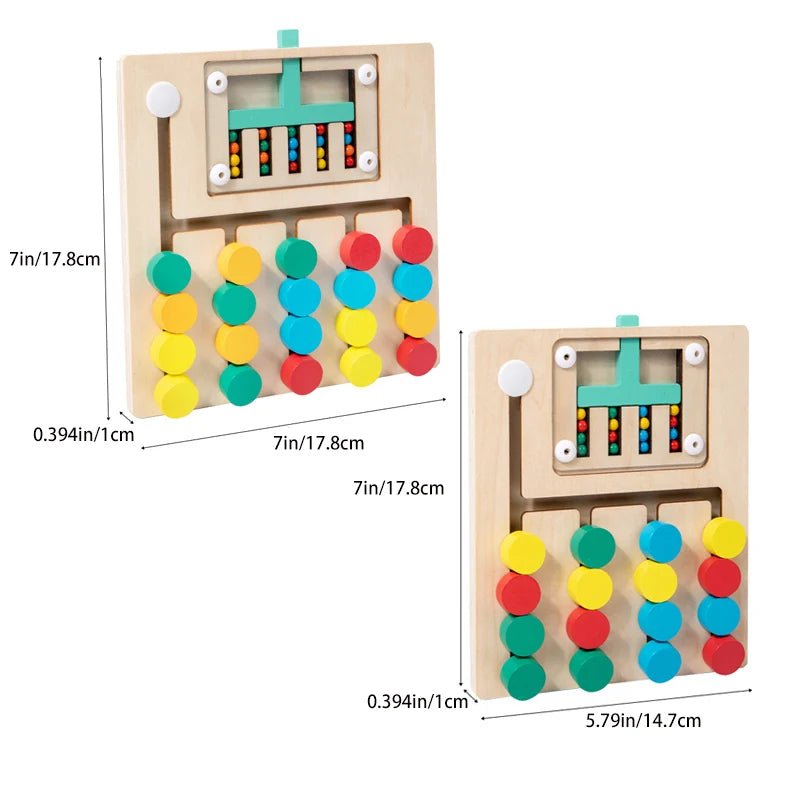 Montessori Wooden Color Matching Puzzles, Logic Game,Thinking Training Enlightenment Hand - eye Coordination Early Educational Toy - InnovaCuisine