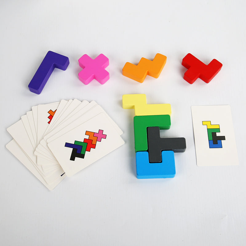 Puzzle Montessori blocs cartes défis assemblage coloré - jouet éducatif Montessori enfant - Atelier Puzzle