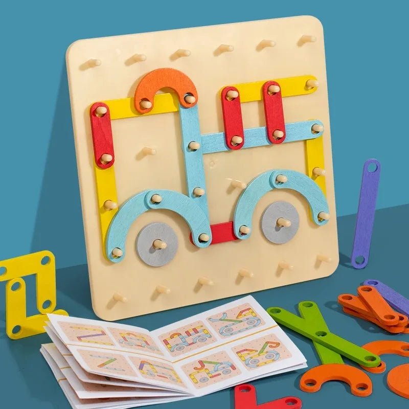 Wooden Montessori Stacking Puzzle – Alphabet, Numbers & Shapes Matching Game, Cognitive Development Toy for Kids Christmas gifts - InnovaCuisine