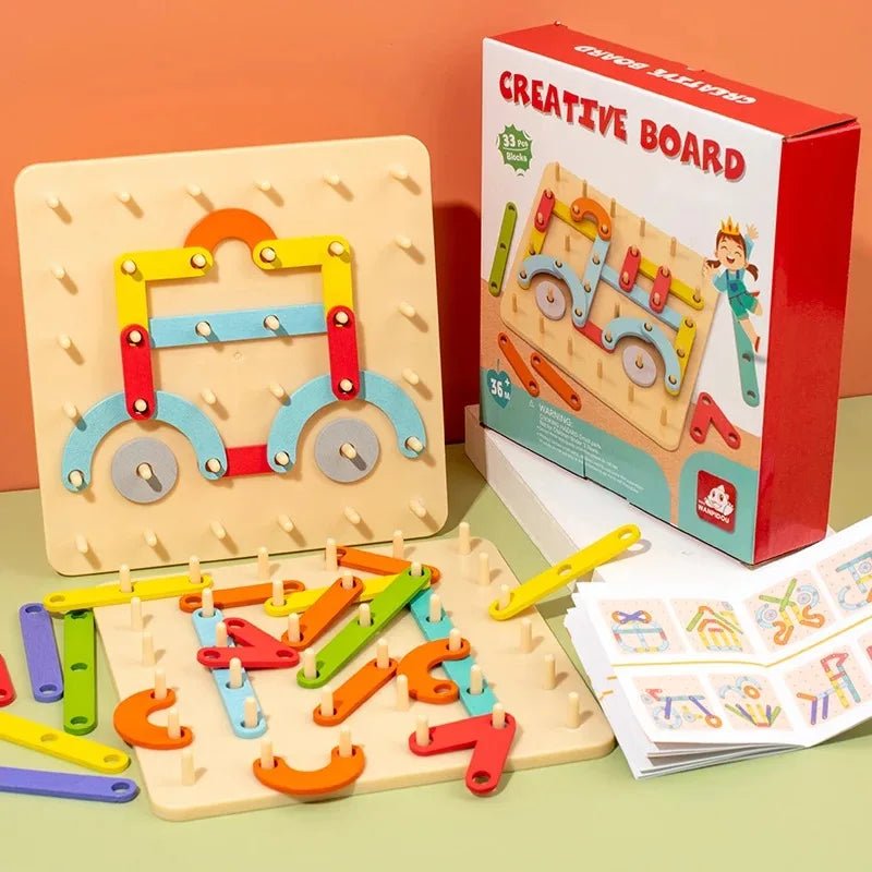 Wooden Montessori Stacking Puzzle – Alphabet, Numbers & Shapes Matching Game, Cognitive Development Toy for Kids Christmas gifts - InnovaCuisine